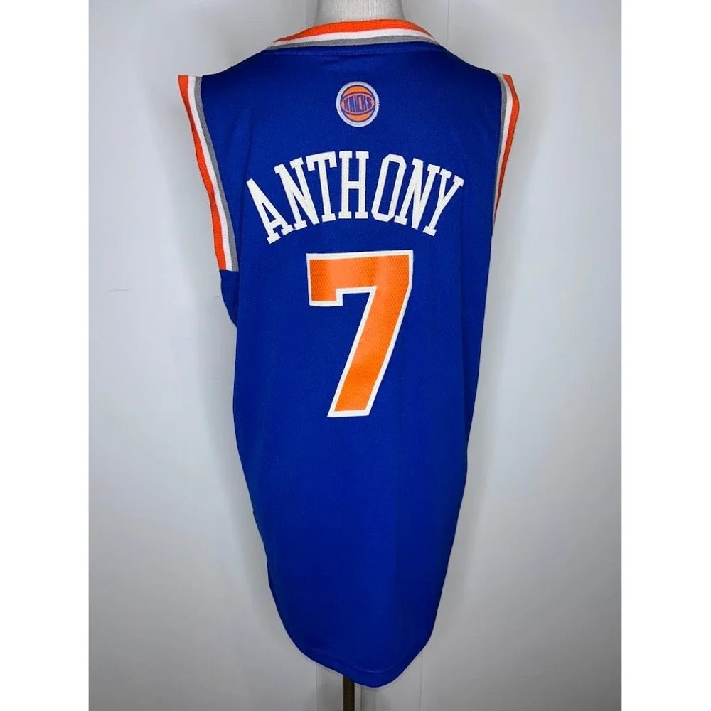Adidas New York Knicks Carmelo Anthony 7 Basketball Jersey Blue Mens Small S